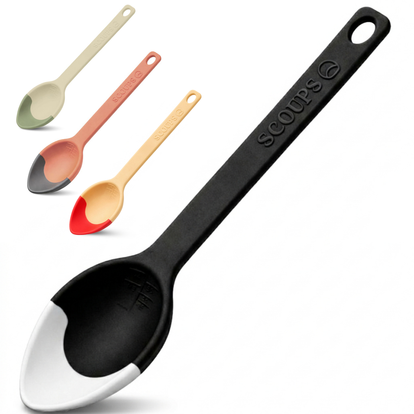 SERVING SPOON - SCOUPS Soft Tip Silicone Table Spoon - Cream & Stout