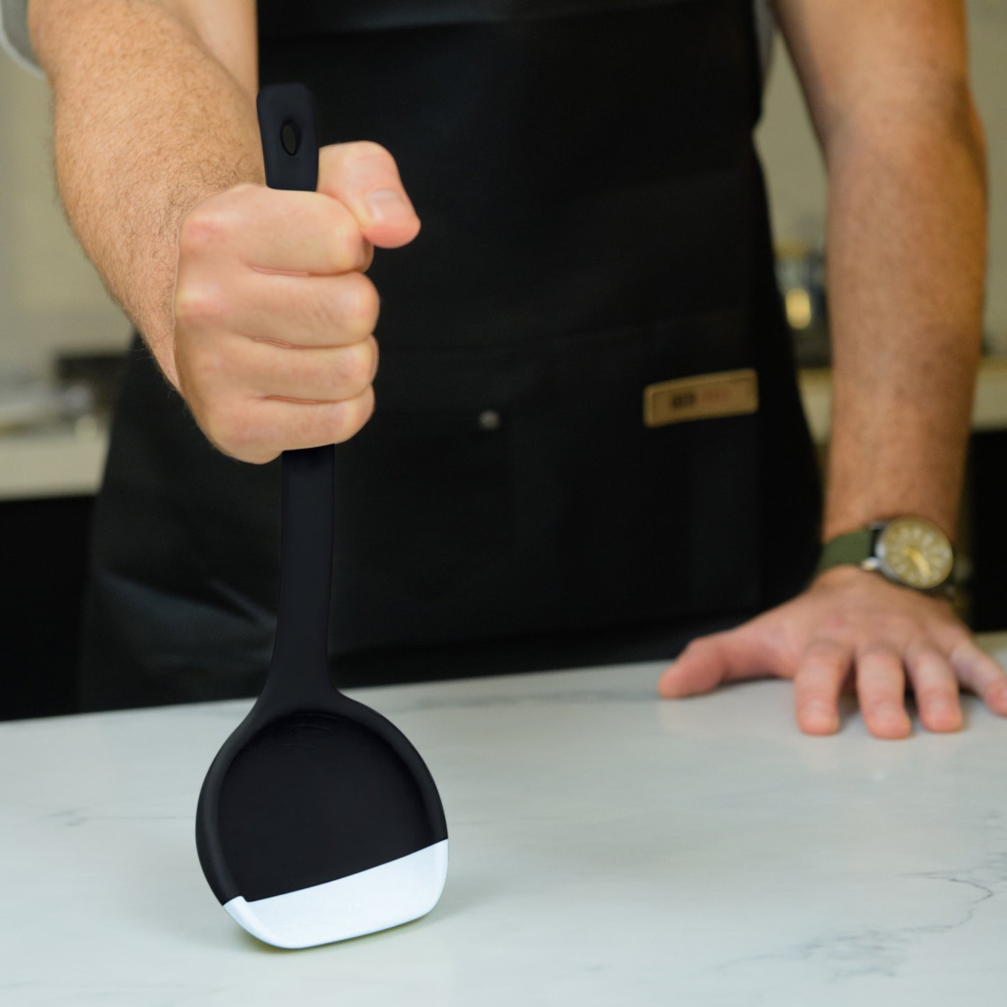 SCOUPS Soft Top Silicone Kitchen Ladle Spoon – Cream & Stout