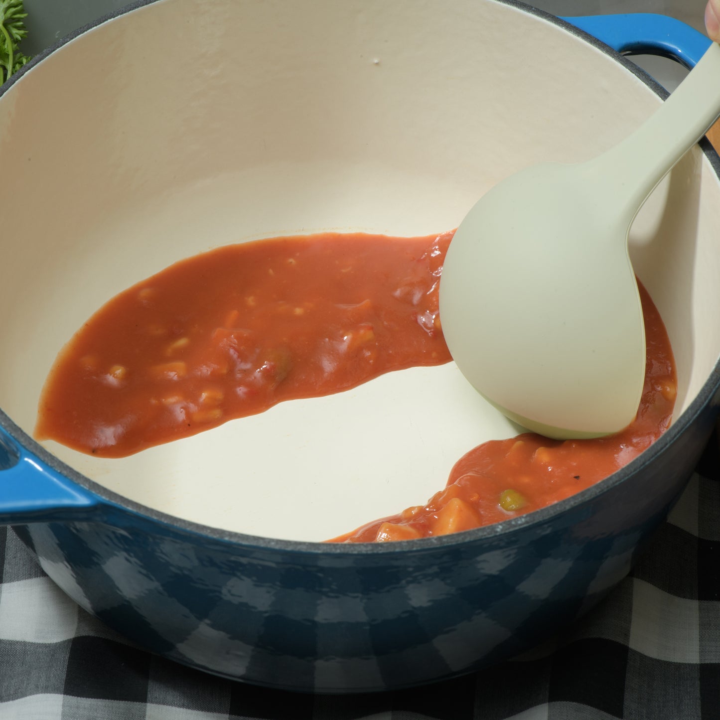 SCOUPS Soft Top Silicone Kitchen Ladle Spoon - Sage & Lime