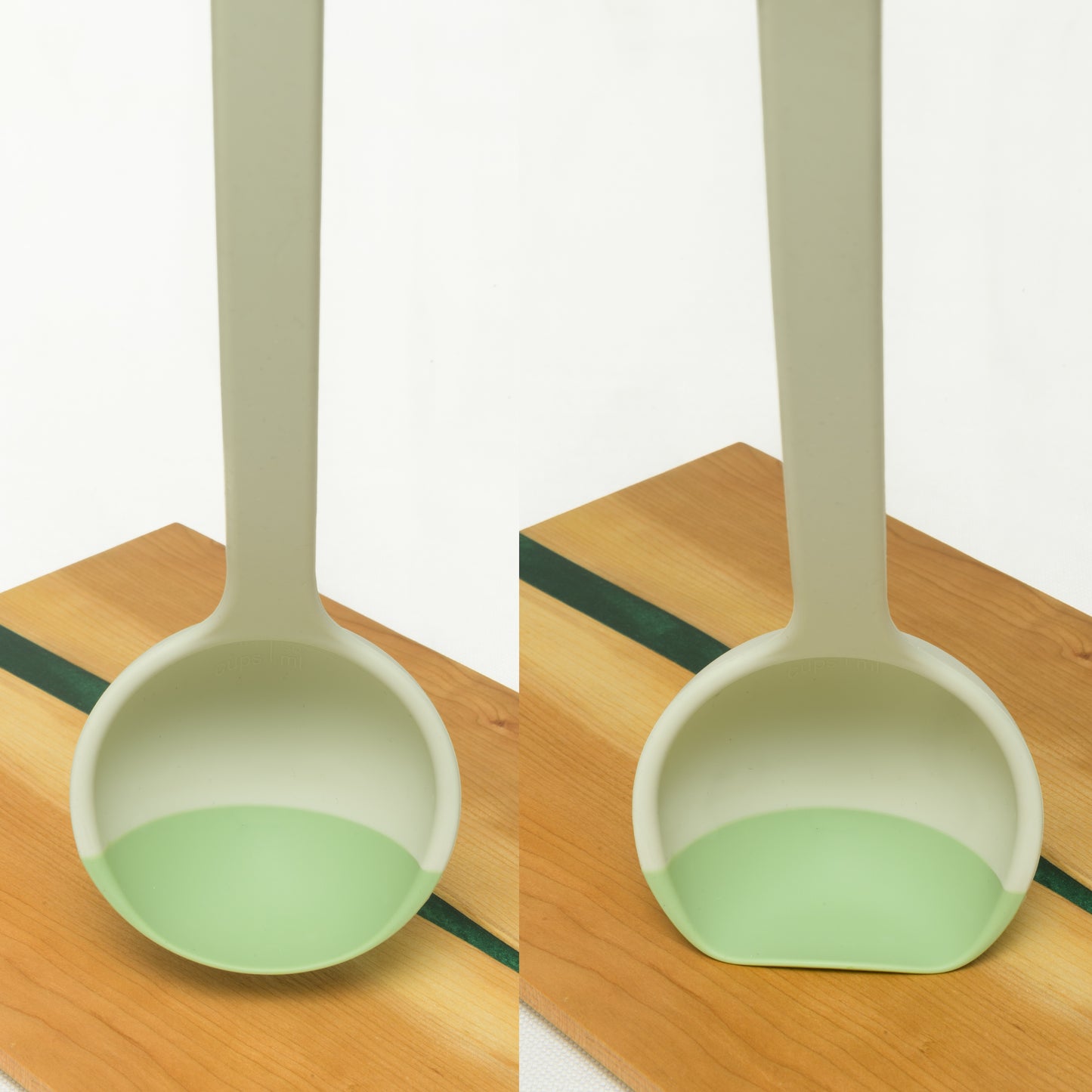SCOUPS Soft Top Silicone Kitchen Ladle Spoon - Sage & Lime