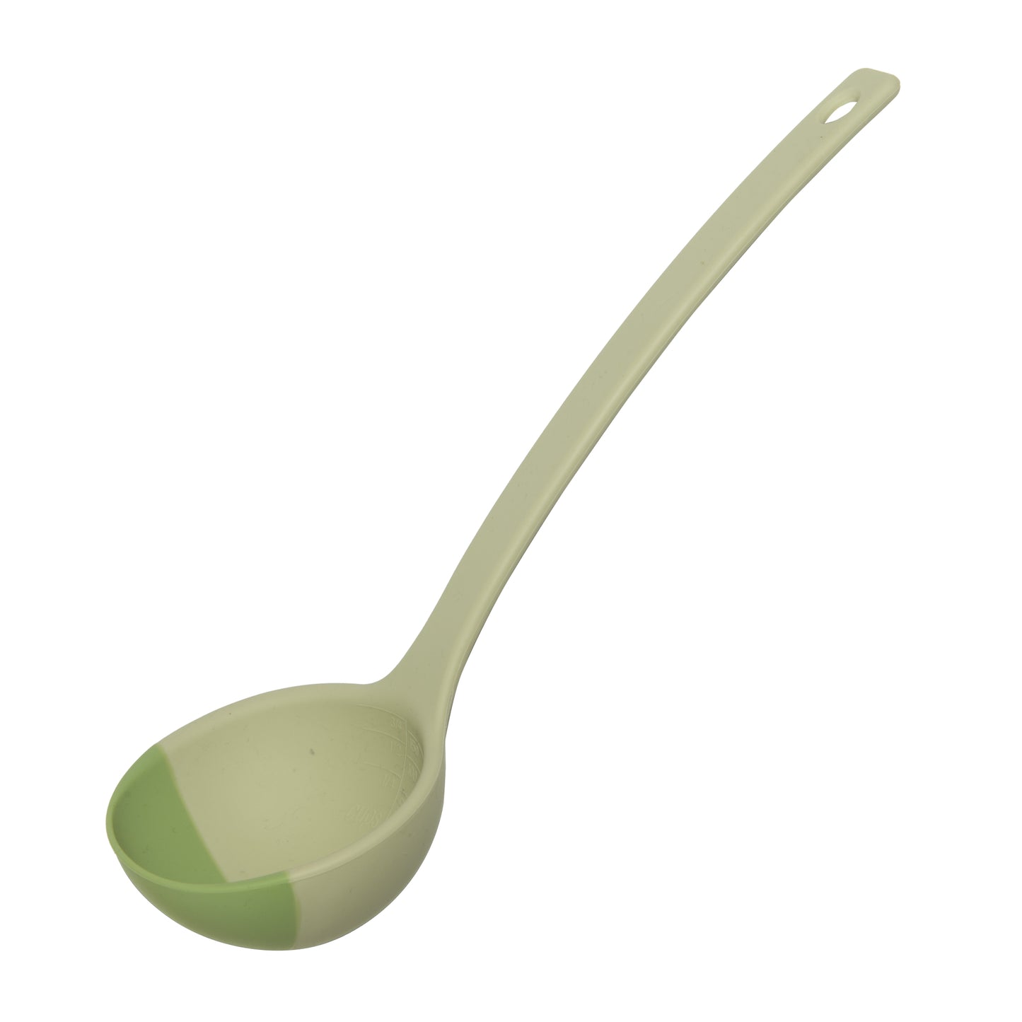 SCOUPS Soft Top Silicone Kitchen Ladle Spoon - Sage & Lime - Isolated White Product Shot