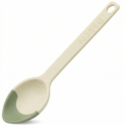 LADLE & SERVING SPOON Combo - SCOUPS Soft Tip Silicone Kitchen Tools - Sage & Lime