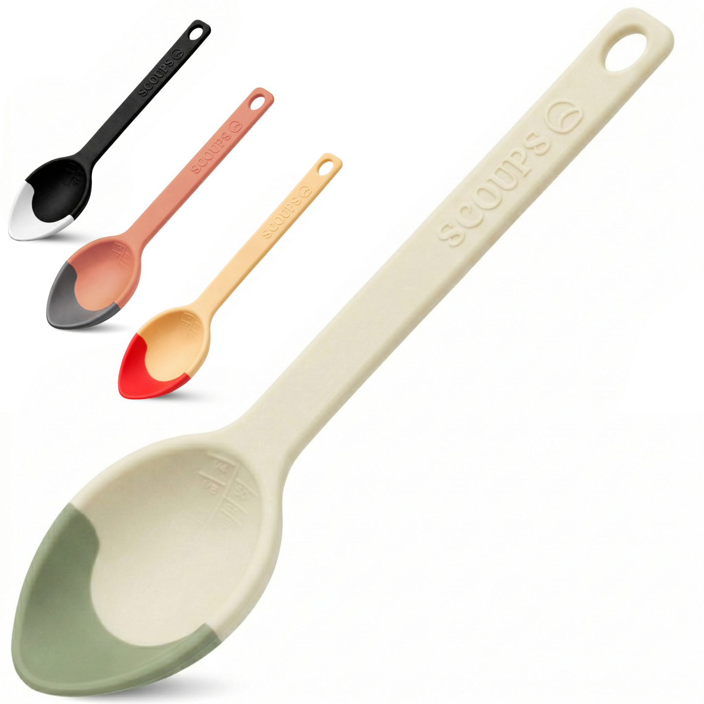 SERVING SPOON - SCOUPS Soft Tip Silicone Table Spoon- Sage & Lime