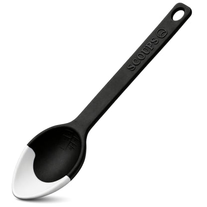 LADLE & SERVING SPOON Combo - SCOUPS Soft Tip Silicone Table Spoon - Cream & Stout