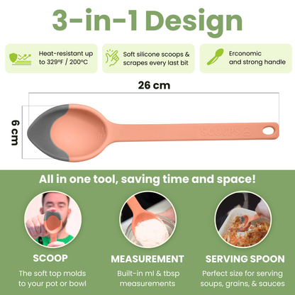LADLE & SERVING SPOON Combo - SCOUPS Soft Tip Silicone Kitchen Tools - Sunset At Sea