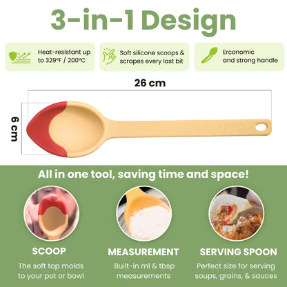 RGB Prime - Set of 3 Colors Silicone SERVING SPOONS - Red, Green, Blue