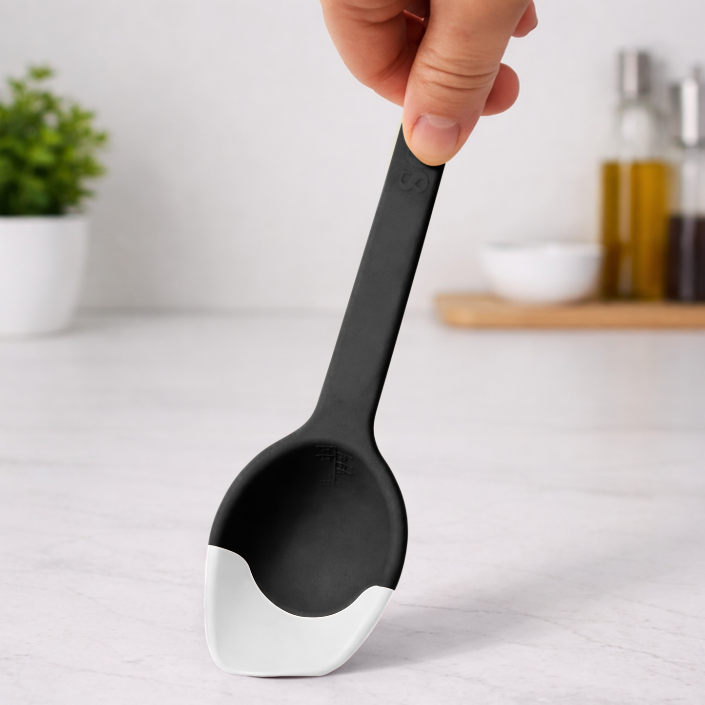 3 Wishes - Set of 3 Colors Silicone SERVING SPOONS - Blue, Red, Black