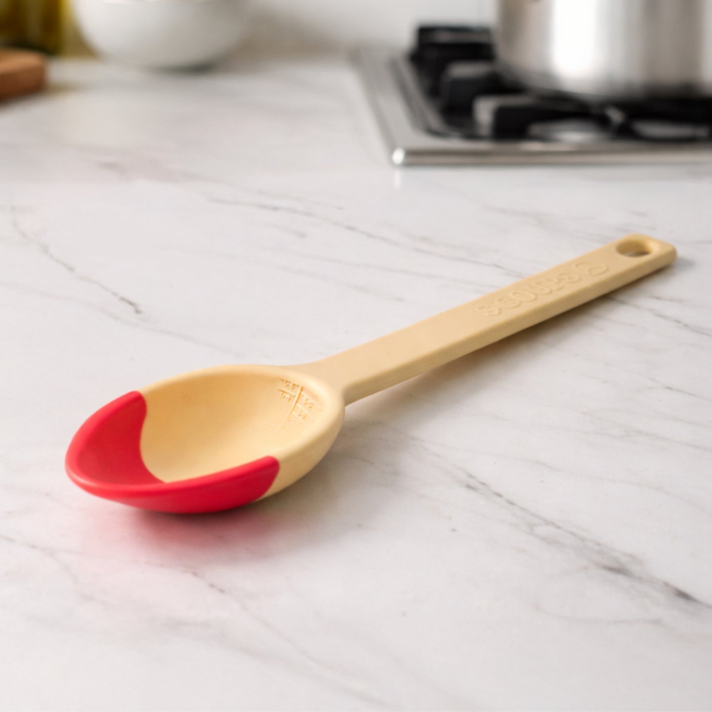 LADLE & SERVING SPOON Combo - SCOUPS Soft Tip Silicone Kitchen Tools - Rhubarb & Custard