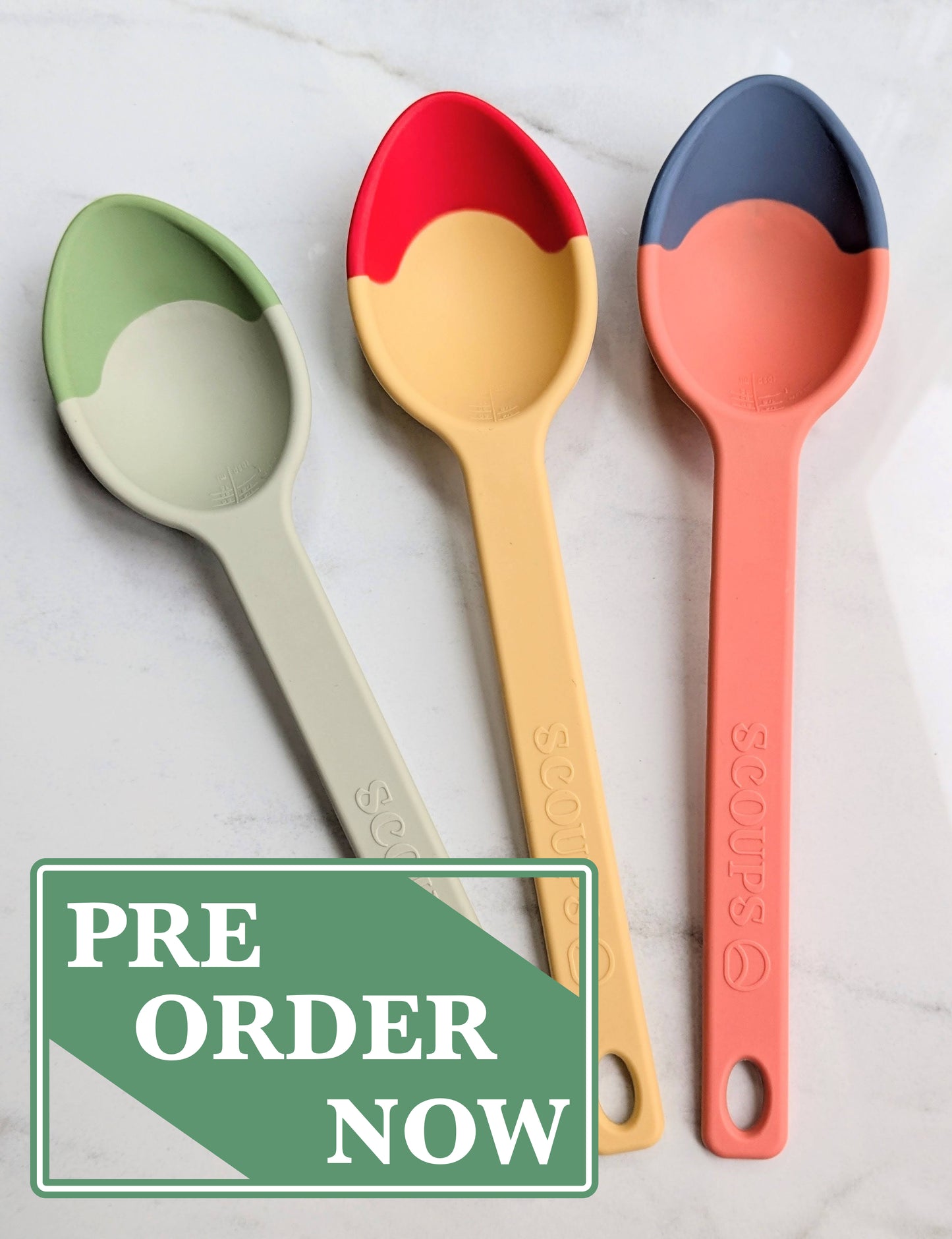 RGB Prime - Set of 3 Colors Silicone SERVING SPOONS - Red, Green, Blue