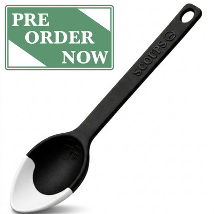 SERVING SPOON - SCOUPS Soft Tip Silicone Table Spoon - Cream & Stout