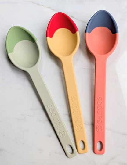 RGB Prime - Set of 3 Colors Silicone SERVING SPOONS - Red, Green, Blue