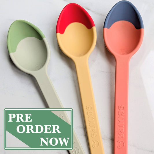RGB Prime - Set of 3 Colors Silicone SERVING SPOONS - Red, Green, Blue