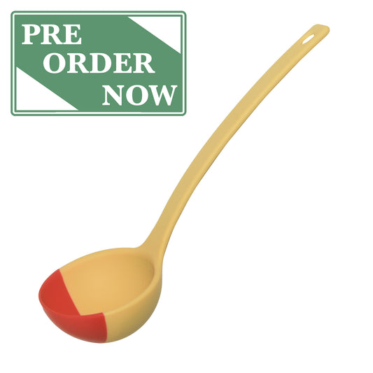 SCOUPS Soft Top Silicone Kitchen LADLE Spoon - Rhubarb & Custard