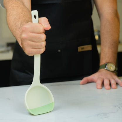 SCOUPS Soft Top Silicone Kitchen Ladle Spoon - Sage & Lime